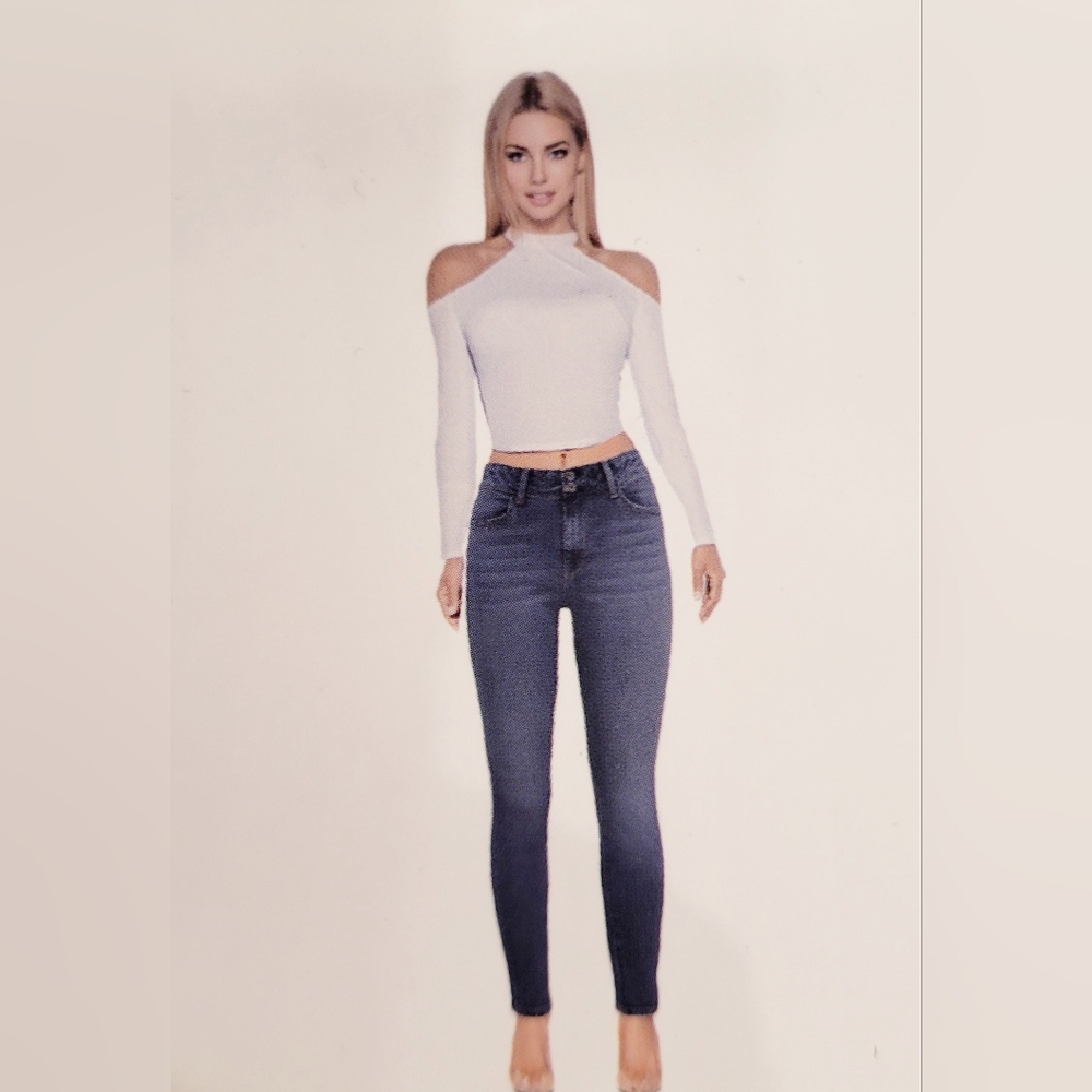 Rise Supply Co. Two Button Skinny Jeans
